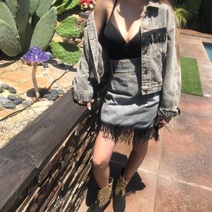 Vintage denim jacket and skirt set